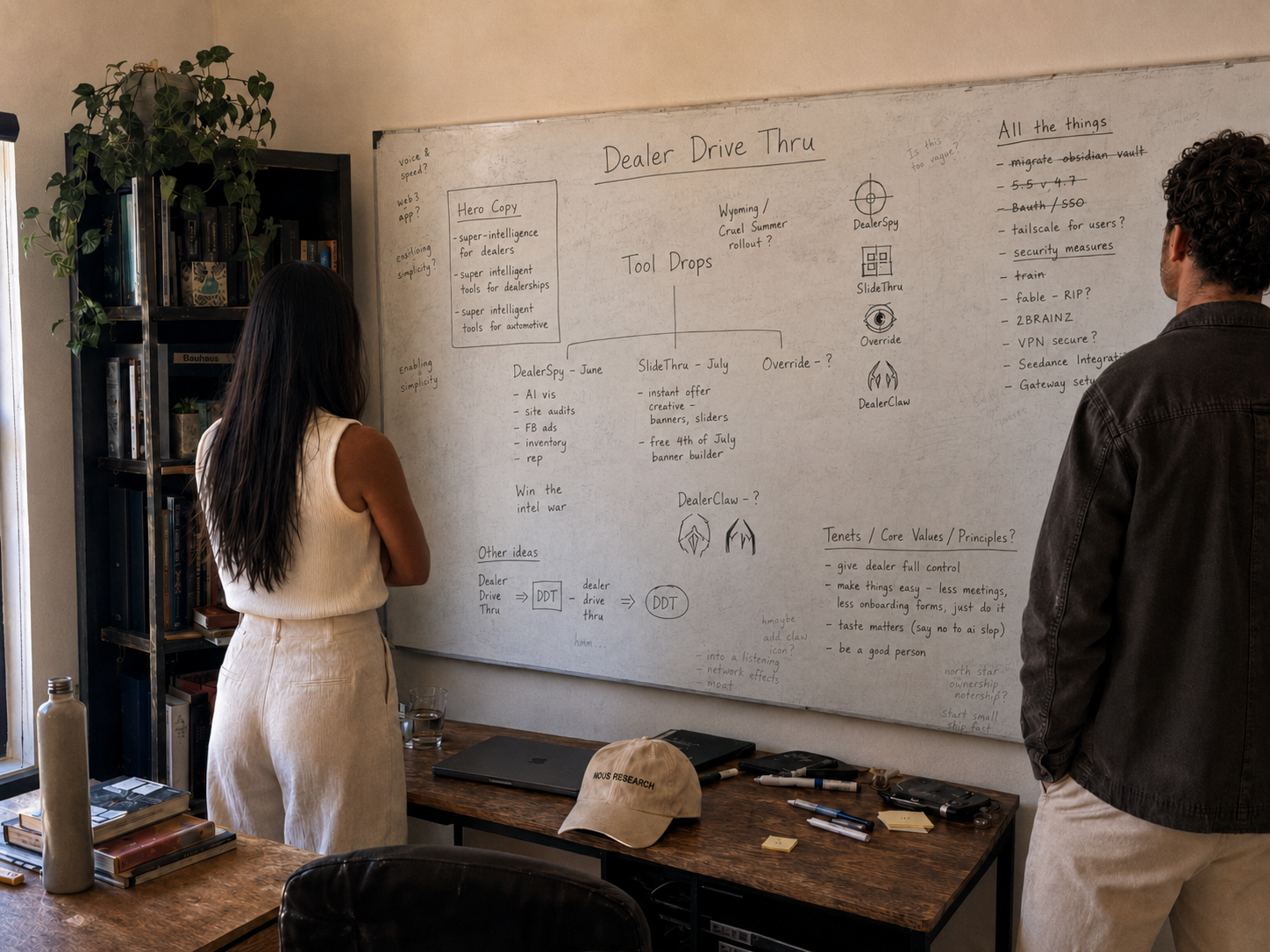 Dealer Drive Thru whiteboard planning