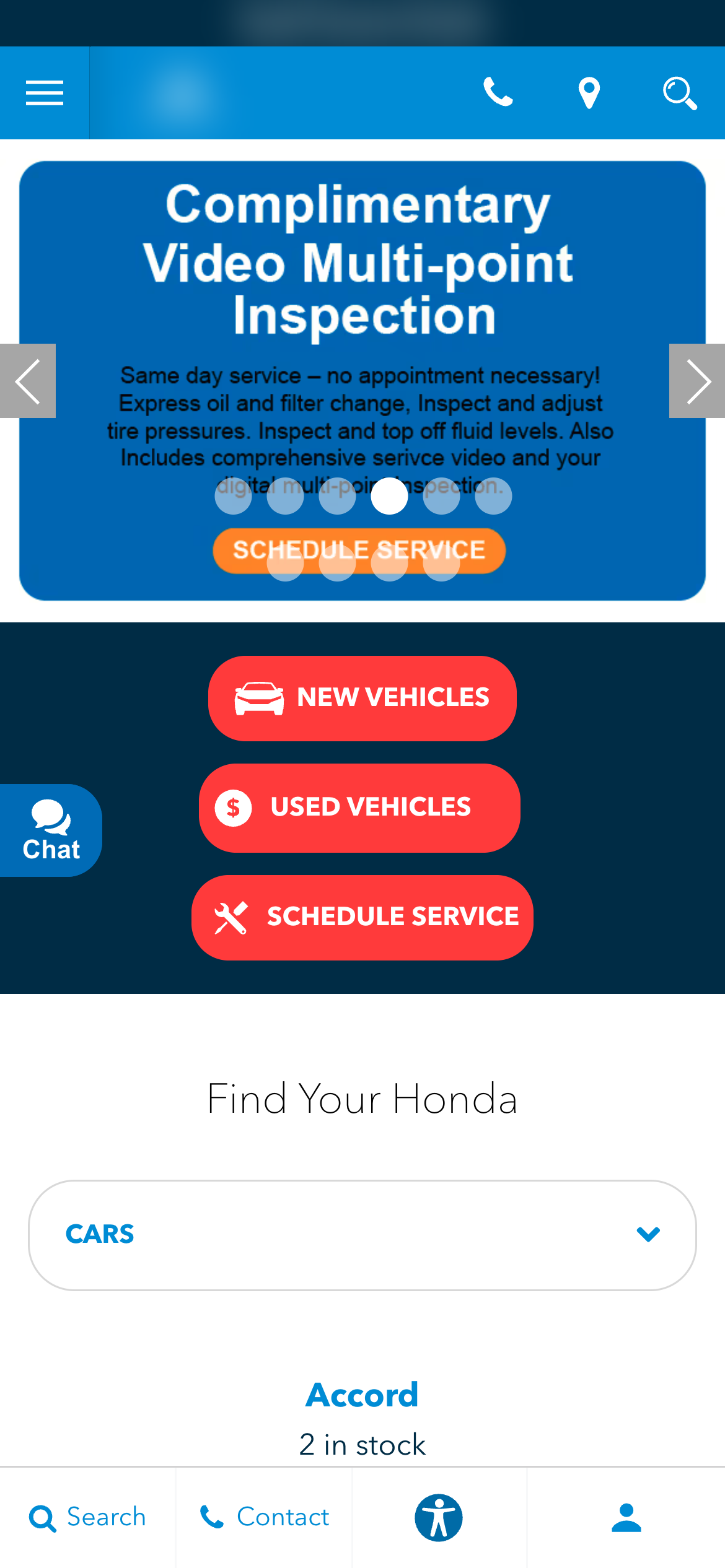 Harbor Summit Honda Homepage screenshot